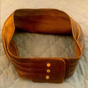 Ferragamo small brown leather wide belt